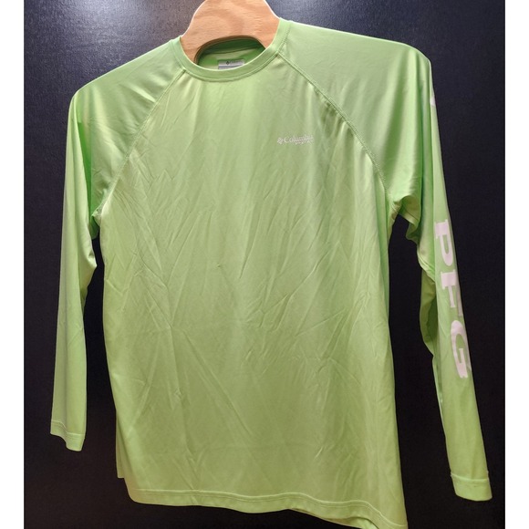 Columbia PFG‎ Mens Size Large Long Sleeve Shirt Pullover Omni-Shade Light Green - Picture 2 of 9